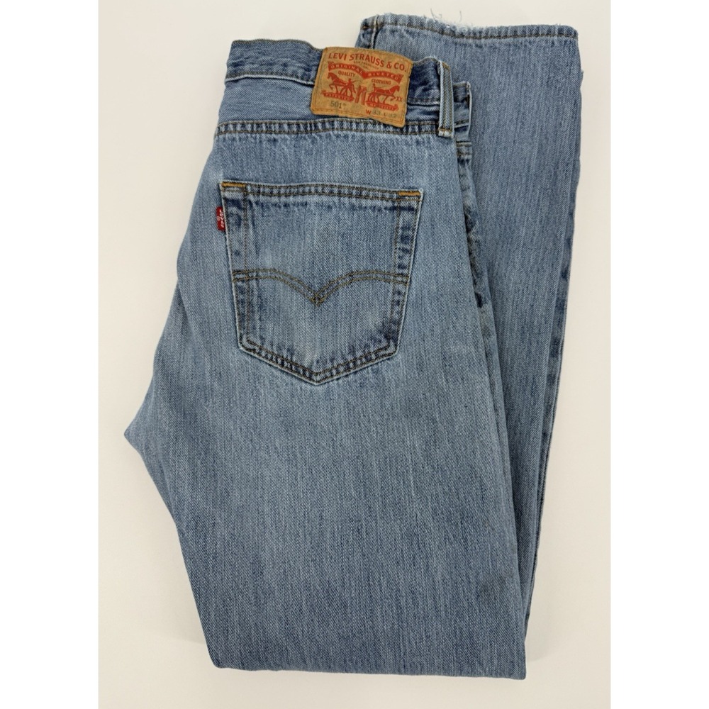 Levis 501 Jeans Mens 33x30* Blue Straight Leg Button Fly Cotton Denim‎ Pants
